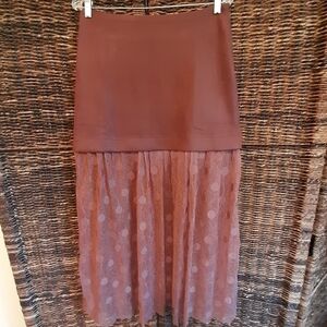 NWT Listicle Skirt Large Mauve Lace Maxi Whimsigoth Sheer Fairy Cottagecore